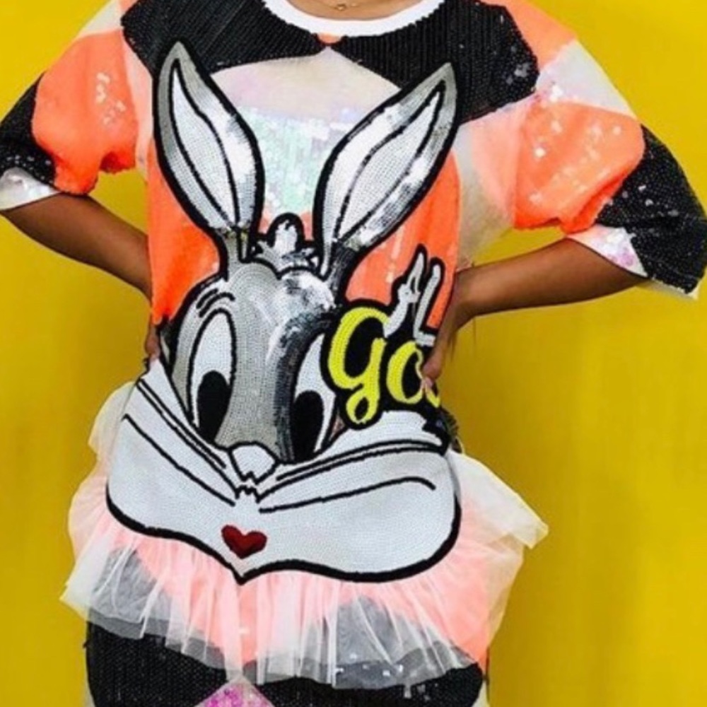 Silly Rabbit Sequins Relaxed Dress Easter - Picture 4 of 4